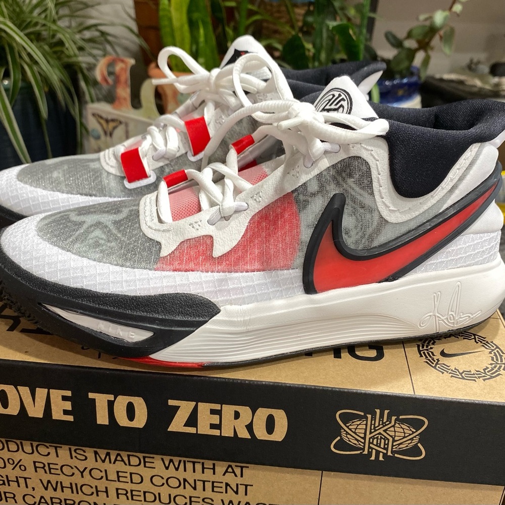 Nike Kyrie 8 GO White and University Red-Black Sneakers